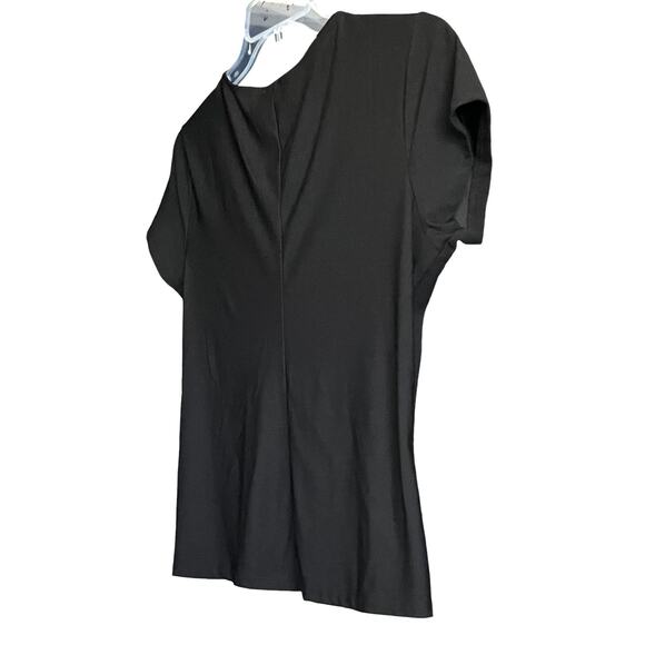 A.U.W. SHORT SLV, PULL-OVER, ROUND NECK W/ATTACHED BANDS, WOMENS, L, SOLID BLACK - Picture 5 of 9